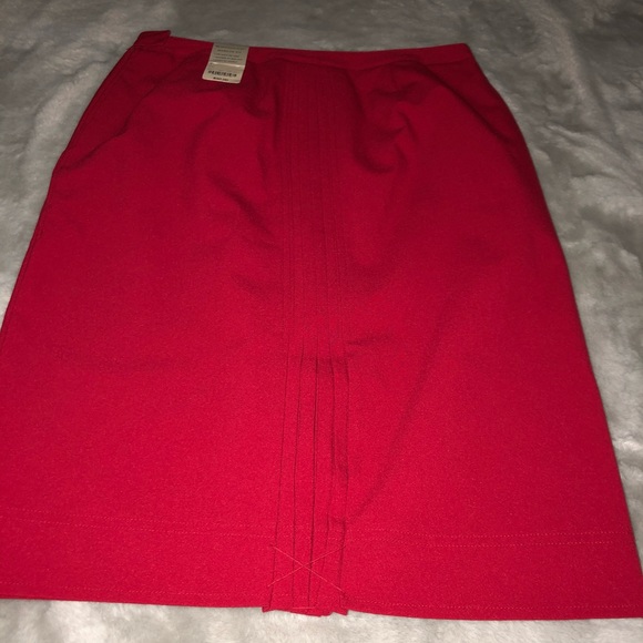 NWT! Worthington Skirt Red Pleated Pencil Career - Picture 2 of 12
